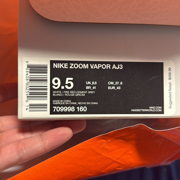 Nike Zoom Vapor AJ3 x Roger Federer Tennis Shoe - Picture 10 of 10